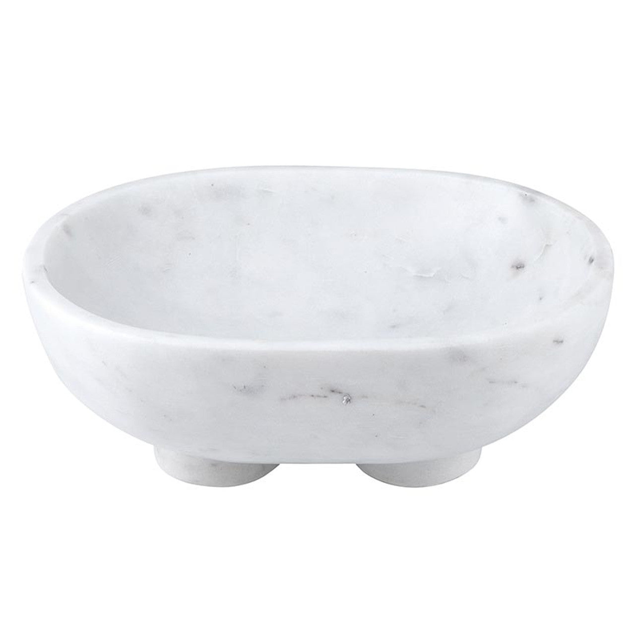 White Marble Footed Bowl L
