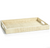 Reggio Natural Fiber Raffia Trays with Leather Trim