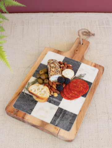 Wood Cheese Board Black White