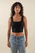 Square Neck Crop Tank Black