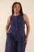 Noah High Neck Pinstripe Vest Navy Ivory