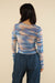 Ramona Long Sleeve Mesh Shirt Blue Beige Brown