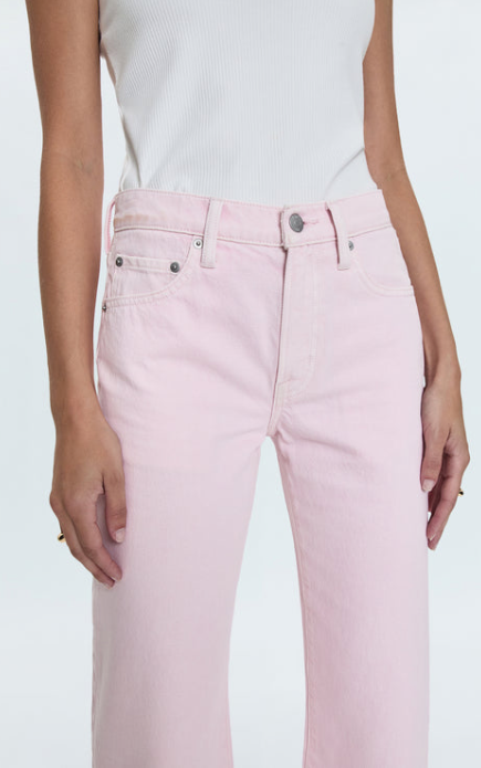 Lexi Mid Rise Bowed Straight Blush