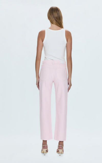 Lexi Mid Rise Bowed Straight Blush