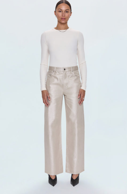 Tate High Rise Bowed Champagne Luster