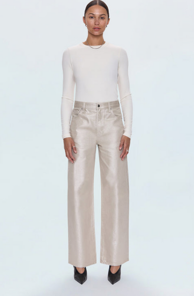 Tate High Rise Bowed Champagne Luster