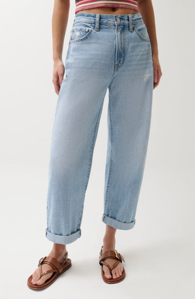 Donny Rolled Hem Boyfriend Jean Old Blues