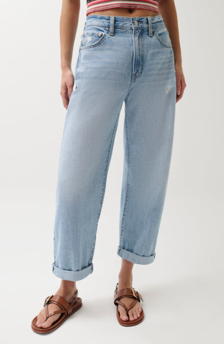 Donny Rolled Hem Boyfriend Jean Old Blues