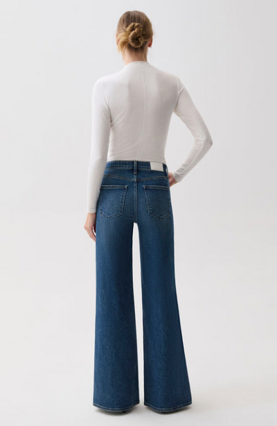 Vivian Mid Rise Wide Leg Blue Depths