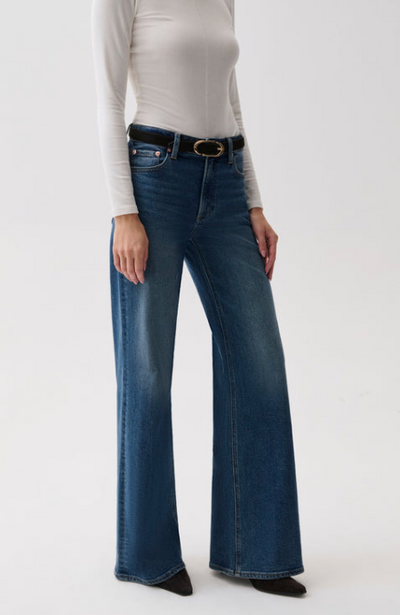 Vivian Mid Rise Wide Leg Blue Depths