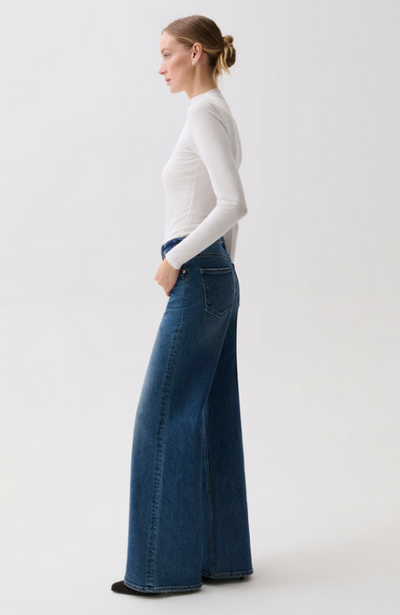 Vivian Mid Rise Wide Leg Blue Depths