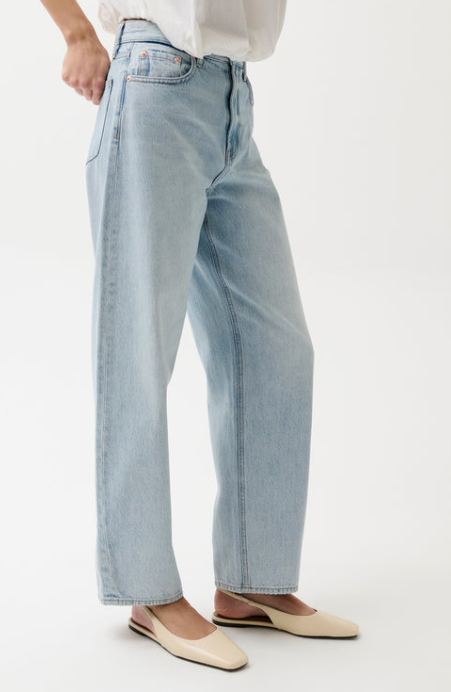Wes High Rise Barrel Jean Waves