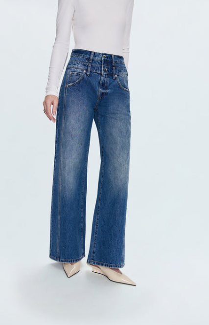 Caleb High Rise Stacked Waist Jean Echo