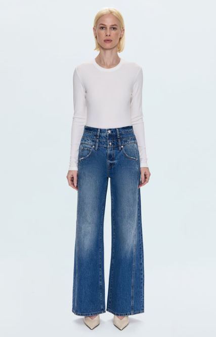 Caleb High Rise Stacked Waist Jean Echo