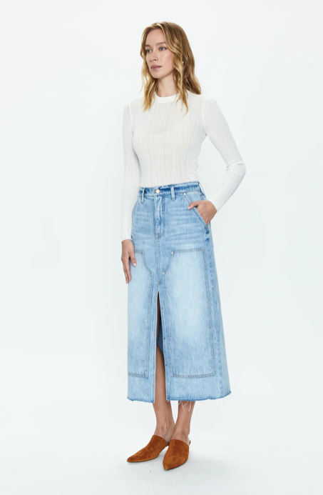 Alice Workwear High Midi Skirt Coastal