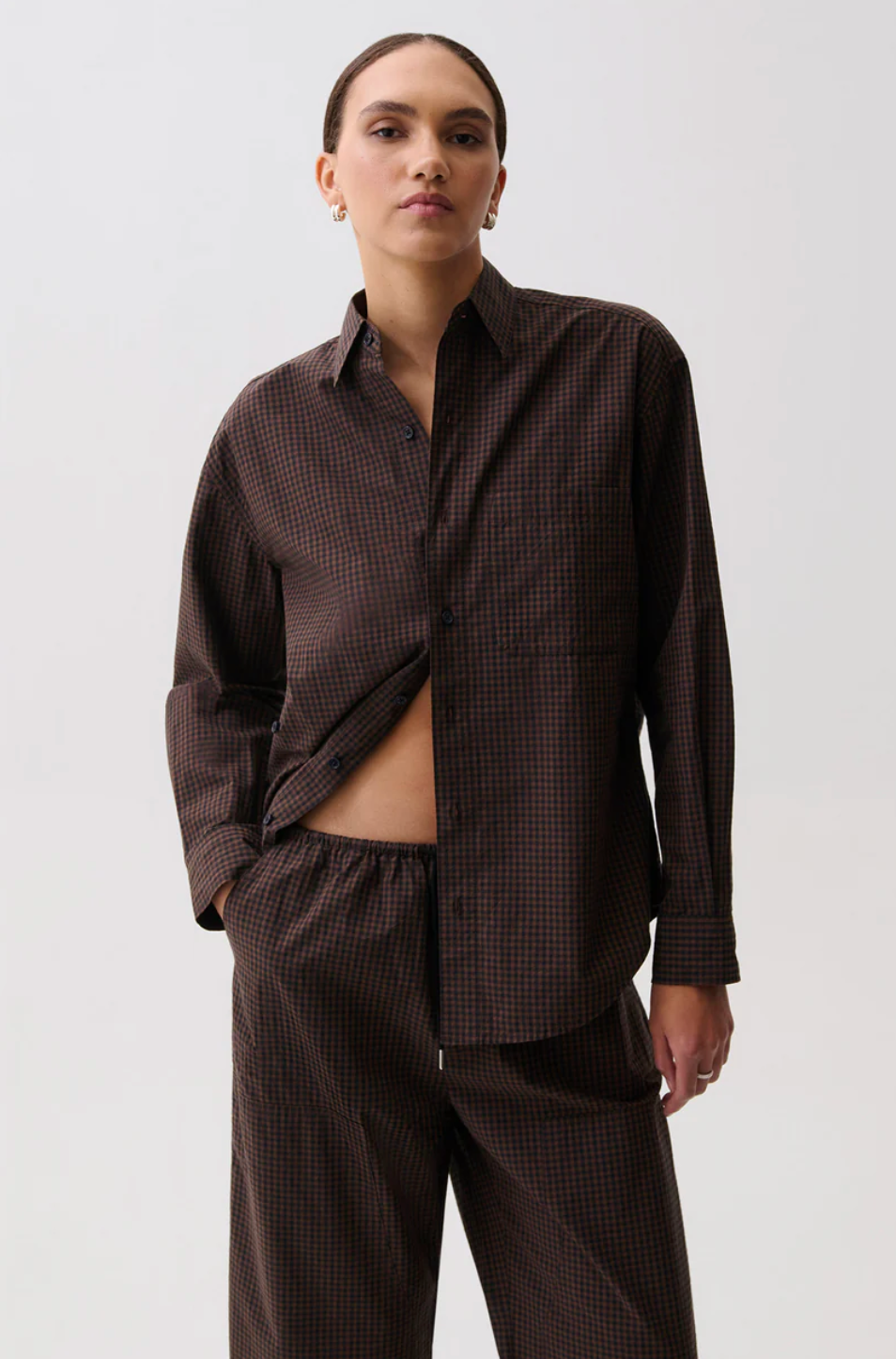 Mila Long Sleeve Button Down Wrap Top Hot Toddy