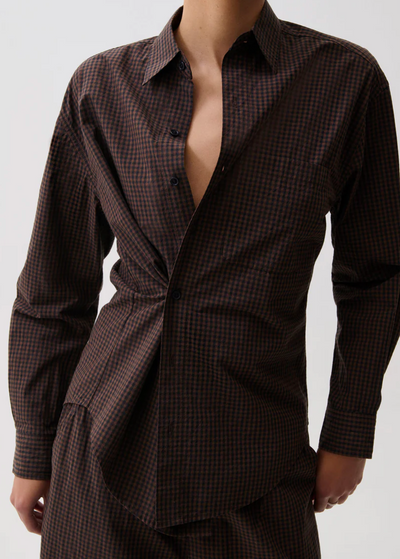 Mila Long Sleeve Button Down Wrap Top Hot Toddy