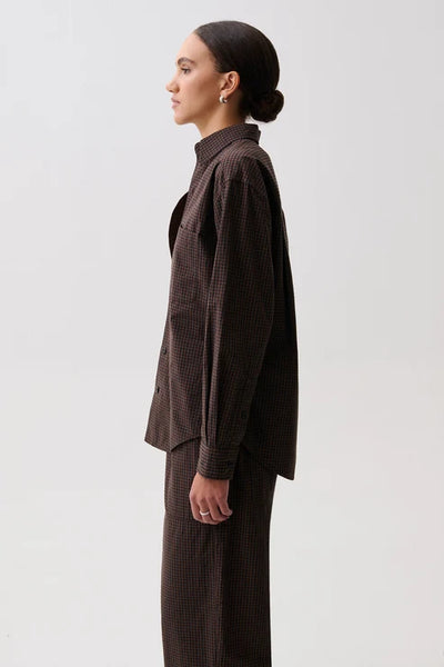 Mila Button Down Wrap Top Hot Toddy
