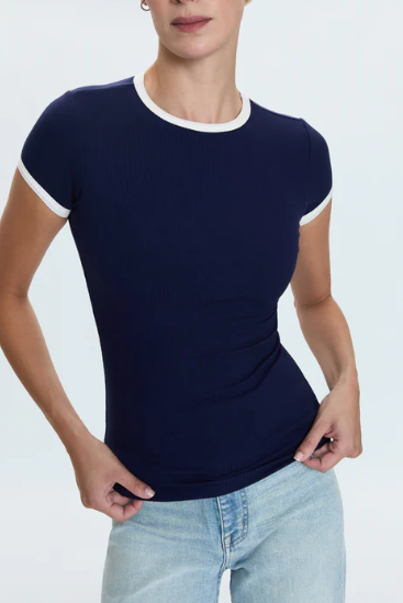 Renee Baby Ringer Tee Blue White
