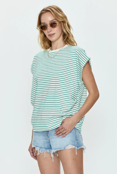 Trina Muscle Tee Stripe Green
