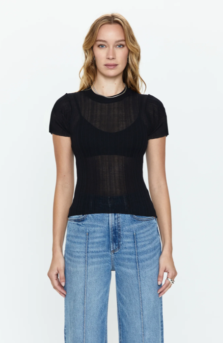 Romy Crew Neck Tee Noir