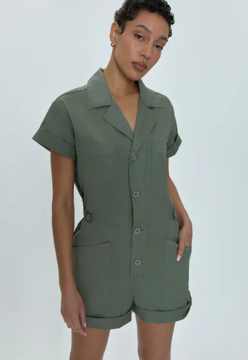 Parker Short Sleeve Romper Medow