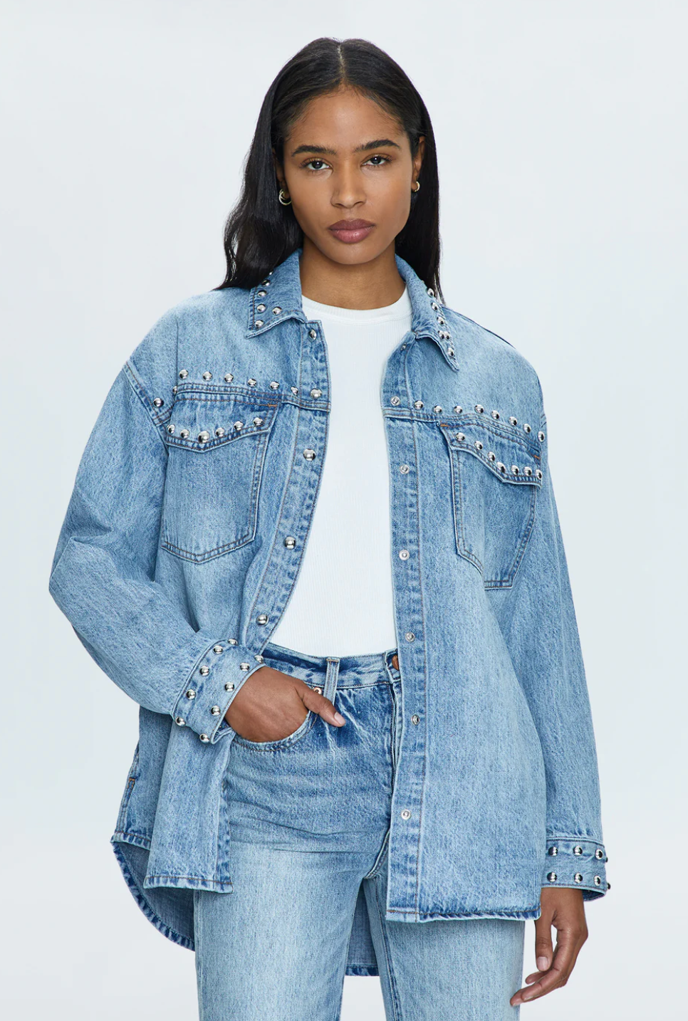 Mandy Denim Shacket Satellite