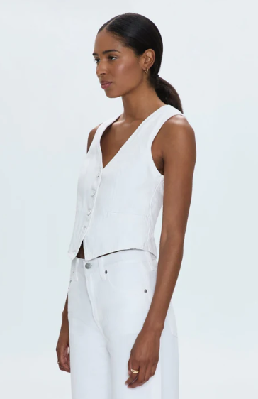 Vero Vest Cropped Vest White