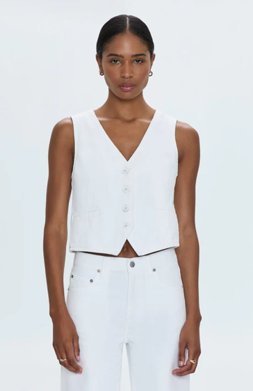 Vero Vest Cropped Vest White