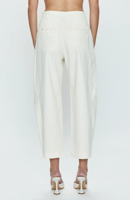 Eli High Rise Arched Trouser Eggshell