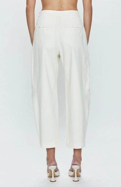 Eli High Rise Arched Trouser Eggshell