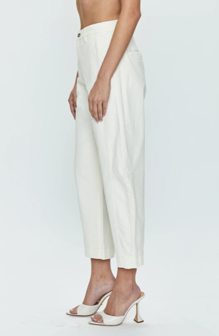 Eli High Rise Arched Trouser Eggshell
