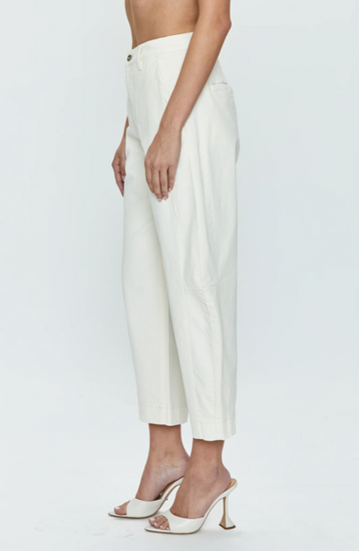 Eli High Rise Arched Trouser Eggshell