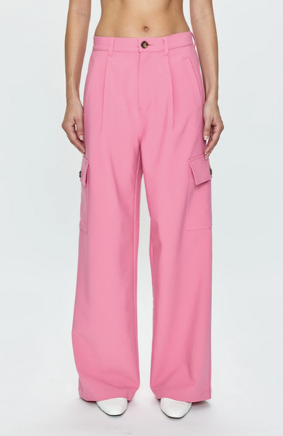 Brynn High Rise Relaxed Cargo Trouser Pink Cosmo