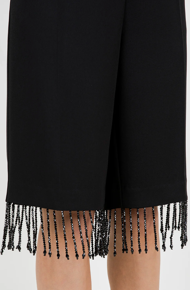 Woven Short With Tassel Bead Trim