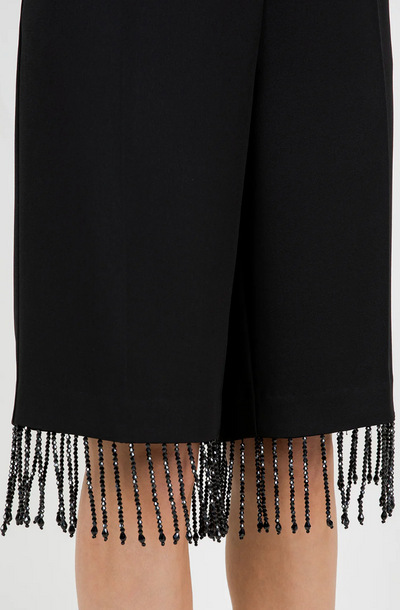 Woven Short With Tassel Bead Trim