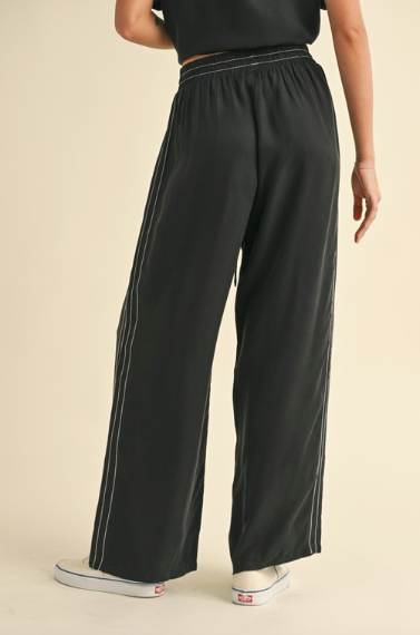 Michelle Elastic Band Waist Pants Black