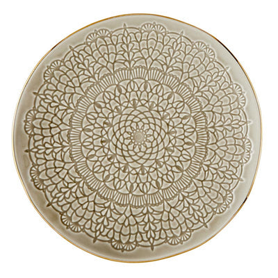 Gold Rim Stamped Appetizer Plate