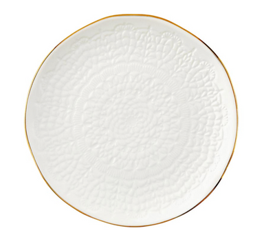 Gold Rim Stamped Appetizer Plate