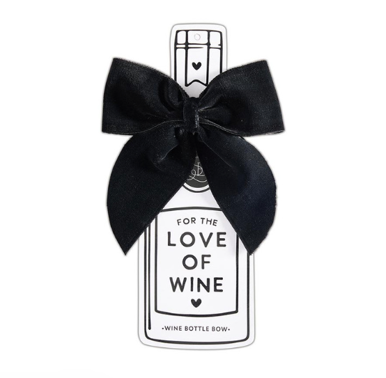 Wine Bottle Bow Black