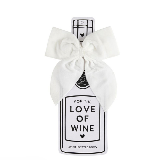 Wine Bottle Bow White