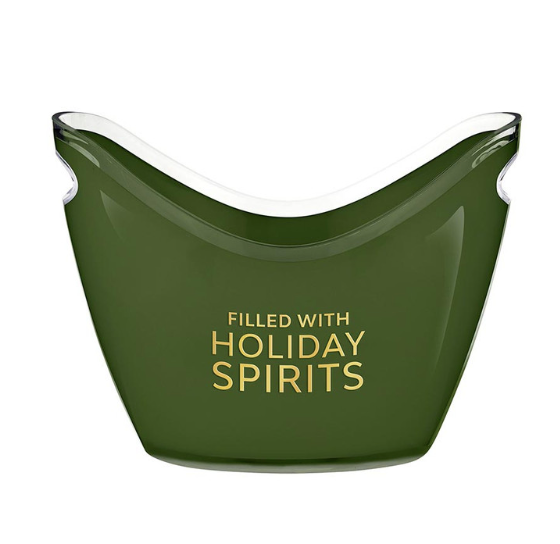 Acrylic Beverage Bucket Filled With Holiday Spirits