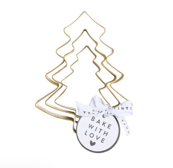 Gold Cookie Cutter Set Tree