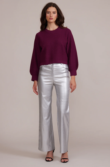 Adler Faux Leather Pant Silver