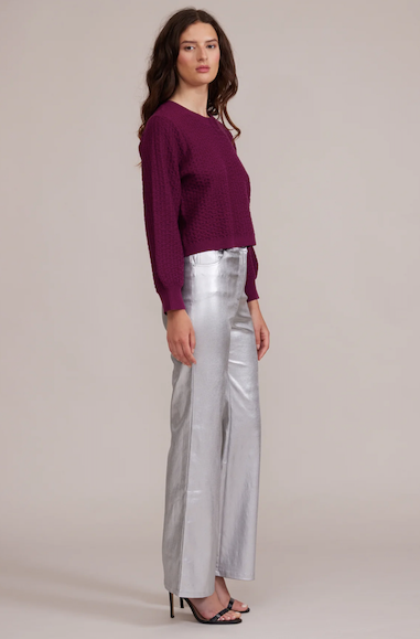 Adler Faux Leather Pant Silver