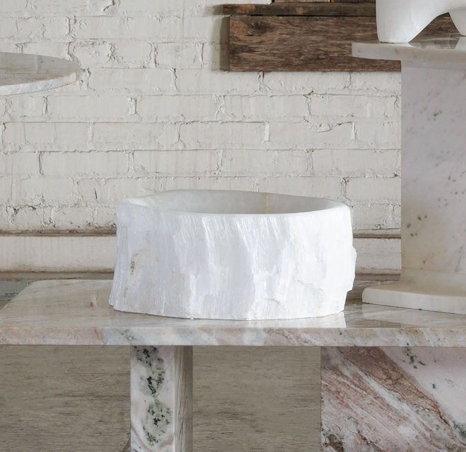 Live Edge Selenite Bowl