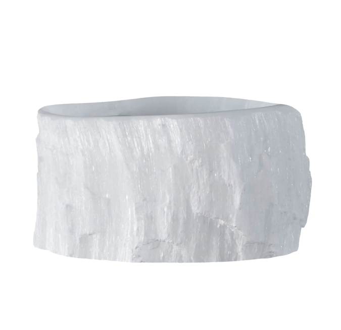 Live Edge Selenite Bowl