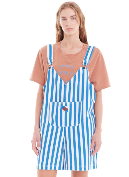 Zen Denim Romper Stripe Blue