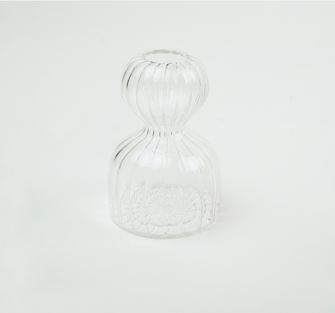 Handcrafted Hourglass Vase Clear