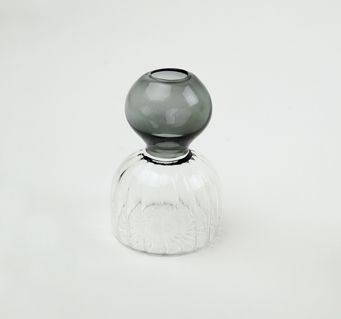 Handcrafted Hourglass Vase Charcoal